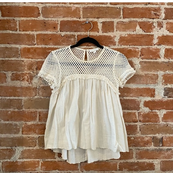 White crochet top from Anthropologie - Picture 1 of 7